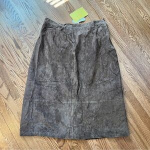Brown Suede Midi Skirt - Dialogue (24W)